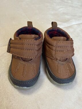 Carter's Brown Baby Walker Shoes with Navy Trim